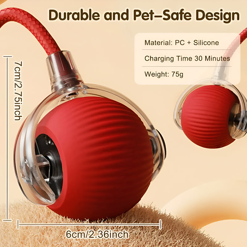 Interactive Dog and Cat Toy Ball – Smart Automatic Rolling Pet Toy with Obstacle Avoidance, Rechargeable and Durable