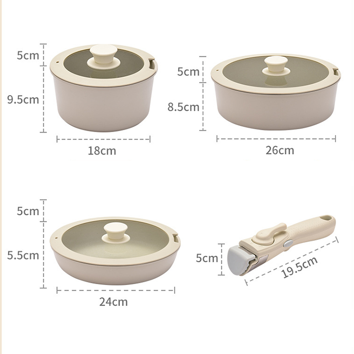 Non-Stick Maifan Stone Pot and Pan Set – Portable Aluminum Cookware