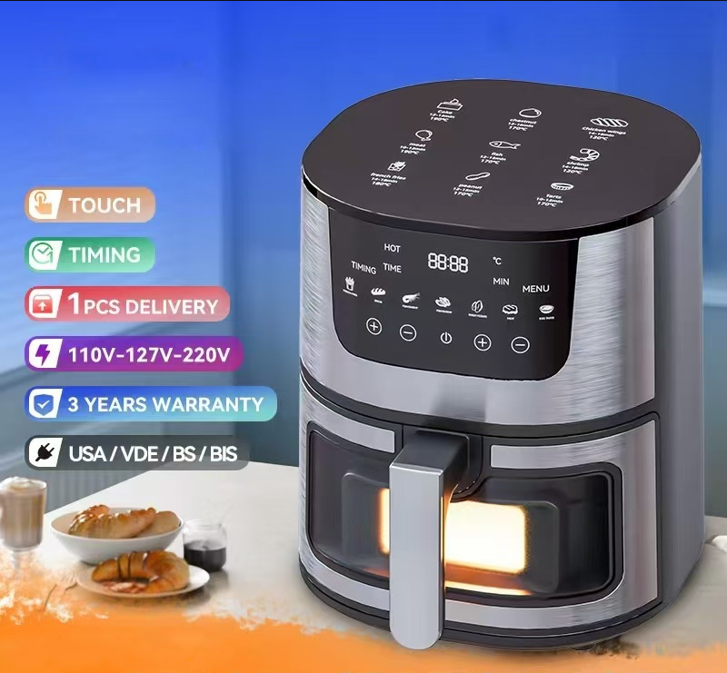 7 Litre Large Capacity Digital Air Fryer – Stainless Steel Basket & LCD Control Panel