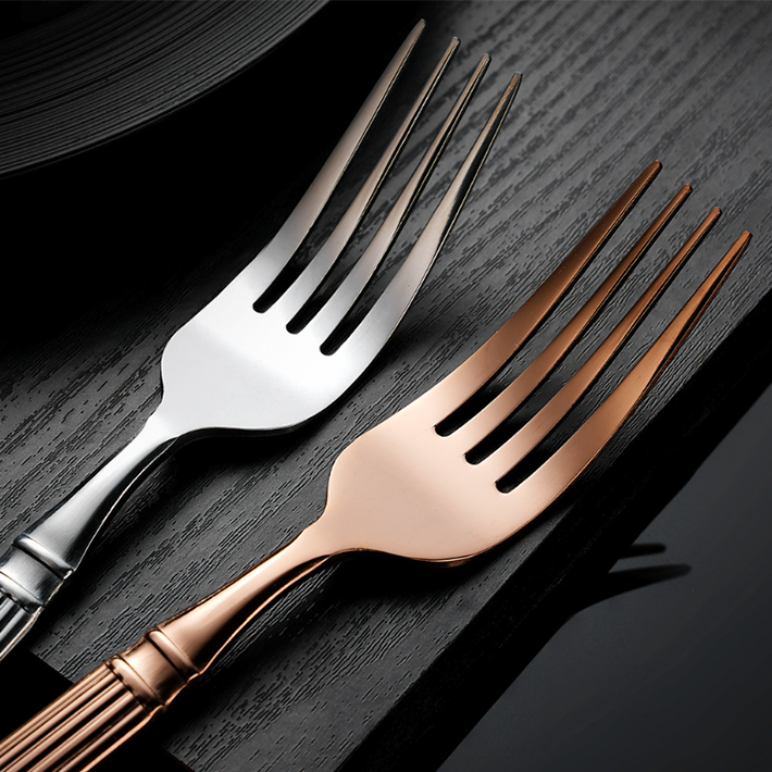 5-Piece Stainless Steel Cutlery Set – Roman Column Design, Luxury Western Knife, Fork & Spoon Set for Steak & Dining