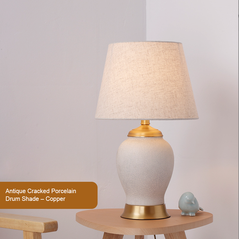 Elegant Handcrafted Ceramic Table Lamp – Bell & Drum Shade Options – Vintage & Modern Fusion