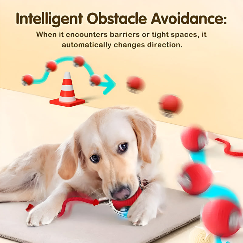 Interactive Dog and Cat Toy Ball – Smart Automatic Rolling Pet Toy with Obstacle Avoidance, Rechargeable and Durable