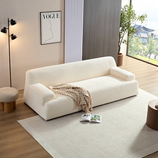 Modern Lamb Wool Fabric 3 Seater Sofa