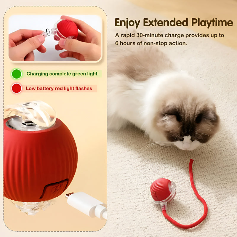 Interactive Dog and Cat Toy Ball – Smart Automatic Rolling Pet Toy with Obstacle Avoidance, Rechargeable and Durable