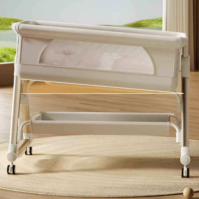 Luxury Pro Baby Bassinet Crib – Bedside Sleeper with Changing Table, Storage Basket & Free Mosquito Net | Adjustable Newborn Rocking Cot