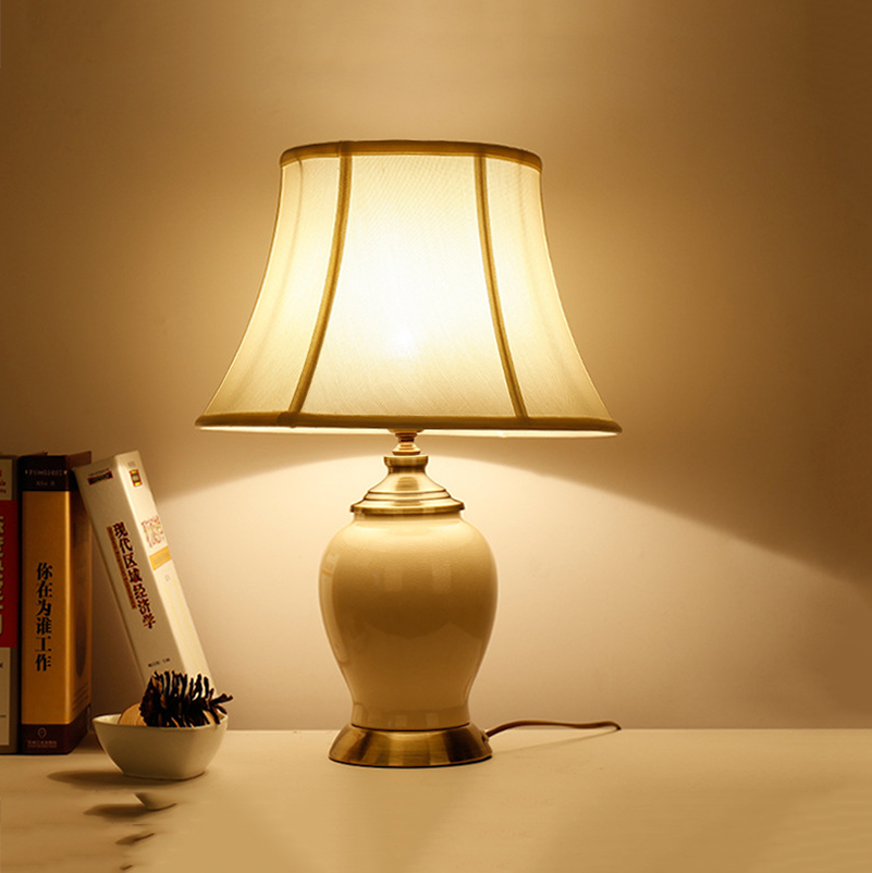 Elegant Handcrafted Ceramic Table Lamp – Bell & Drum Shade Options – Vintage & Modern Fusion