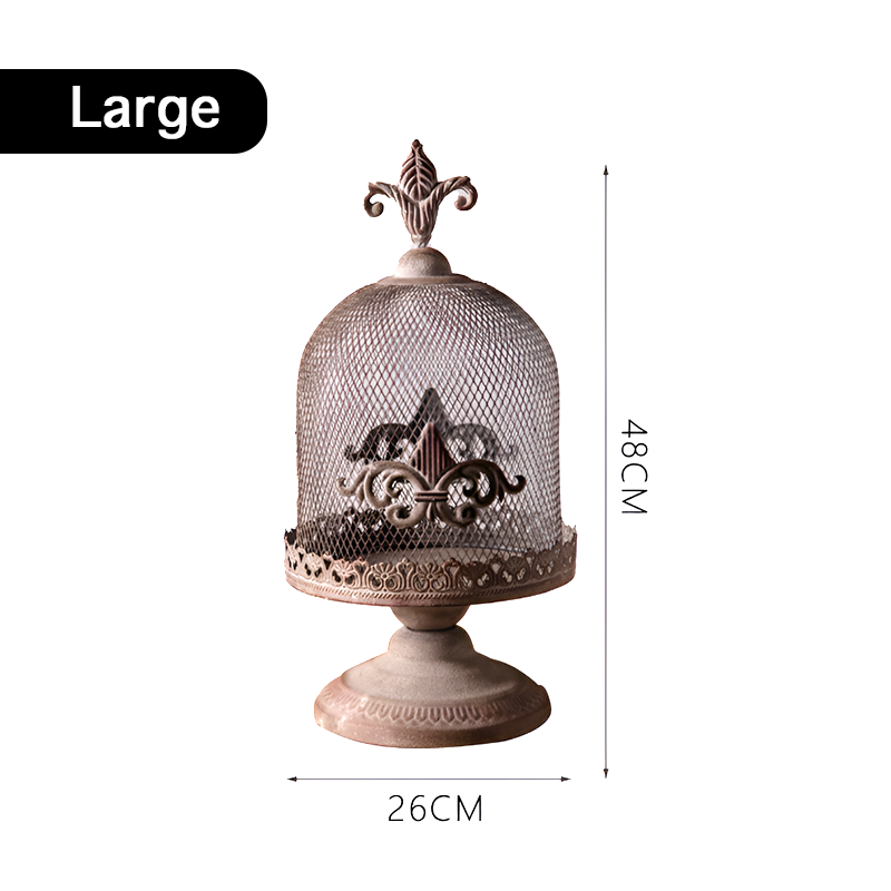 Rustic Iron Candle Holder - Vintage Birdcage Style Decorative Home Décor