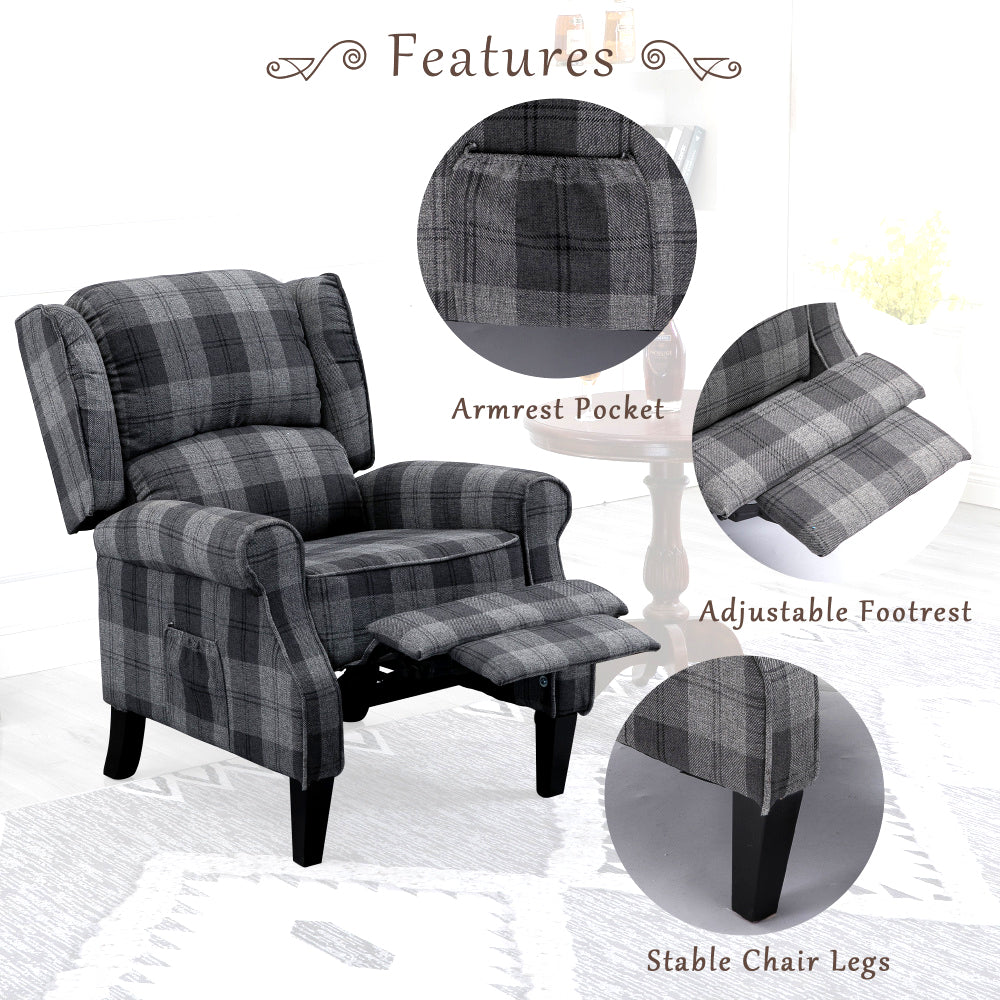 Mid Century Modern Upholstered Recliner Chair