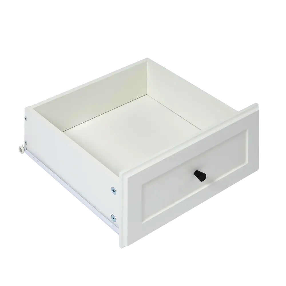 Modern White Storage Cabinet with 5 Drawers & Side Door – Stylish Bedroom Dresser Organizer