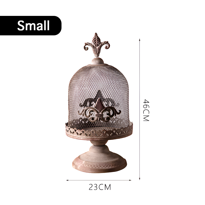 Rustic Iron Candle Holder - Vintage Birdcage Style Decorative Home Décor