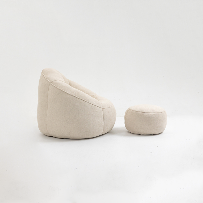 Modern Bean Bag Chair with Footrest – Comfy High-Density Foam Lounge Chair for Bedroom & Living Room