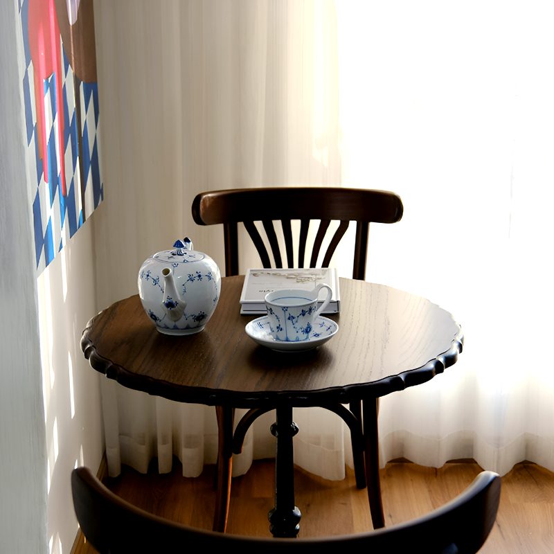 Vintage American Country Solid Wood Dining Chair - Retro Café & Home Accent Chair with Upholstered or Wooden Seat