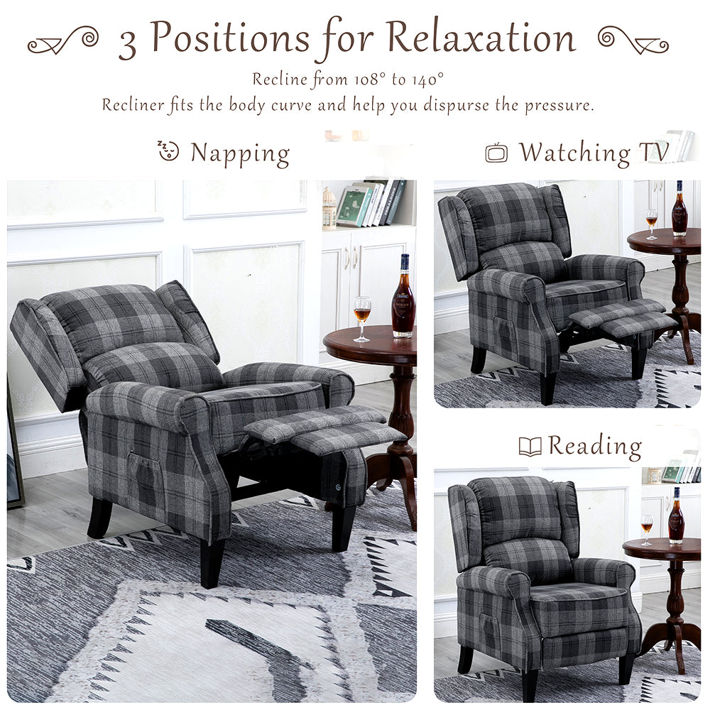 Mid Century Modern Upholstered Recliner Chair