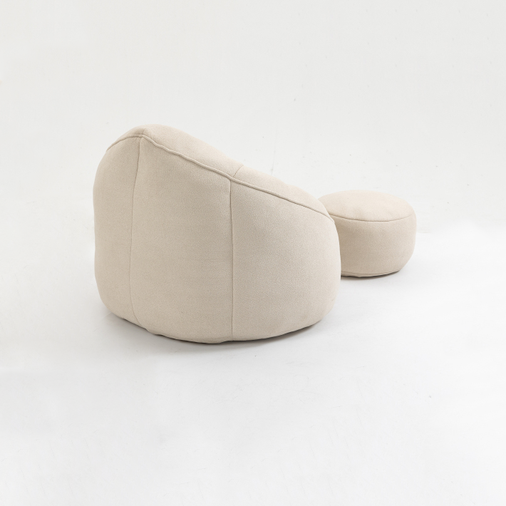 Modern Bean Bag Chair with Footrest – Comfy High-Density Foam Lounge Chair for Bedroom & Living Room