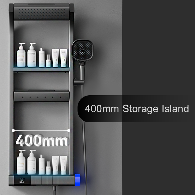 Multi-Functional Pressurized Shower Head Set – Double-Layer Storage for Bathroom
