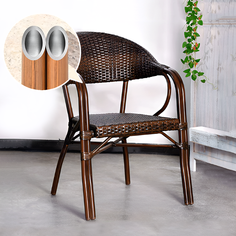 Outdoor Rattan Dining Set – French Island Style Patio Chairs & Waterproof Glass Table