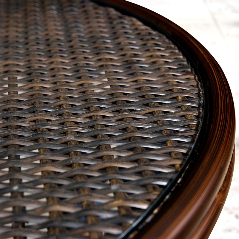Outdoor Rattan Dining Set – French Island Style Patio Chairs & Waterproof Glass Table