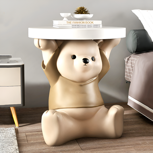 Cute Yuanqi Bear Side Table – Decorative Floor-Mounted Display Stand