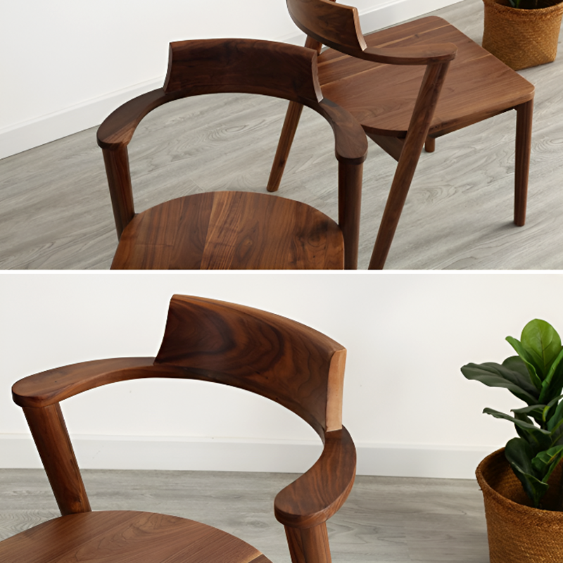 Modern Solid Wood Dining Chair – North American Cherry And Dark Walnut - Versatile Dining And Desk Chair