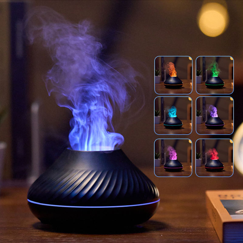 Flame Effect Aroma Diffuser – Humidifier with 3D Fire Light Display
