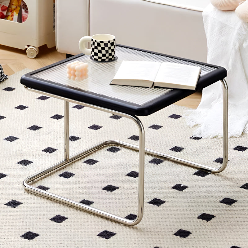 Nordic Nested Coffee Table Set – Solid Wood, Glass and Rattan with Stainless Steel Frame, Modern Antique Style