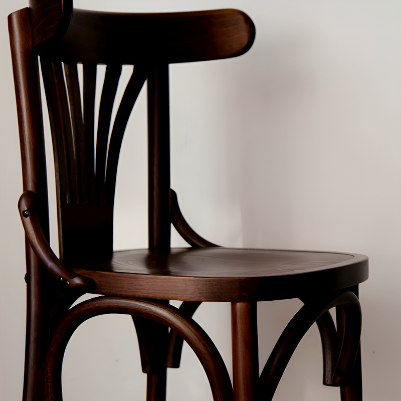 Vintage American Country Solid Wood Dining Chair - Retro Café & Home Accent Chair with Upholstered or Wooden Seat
