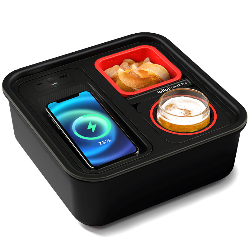 Multifunctional Snack Box with Wireless Charging Power Bank & Anti-Flip Gyroscope – Indoor & Outdoor Storage & Cup Holder