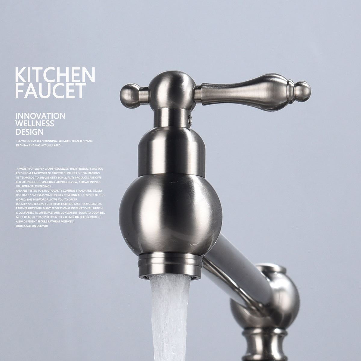 Wall-Mount Pot Filler Faucet – Retractable Folding Kitchen Tap