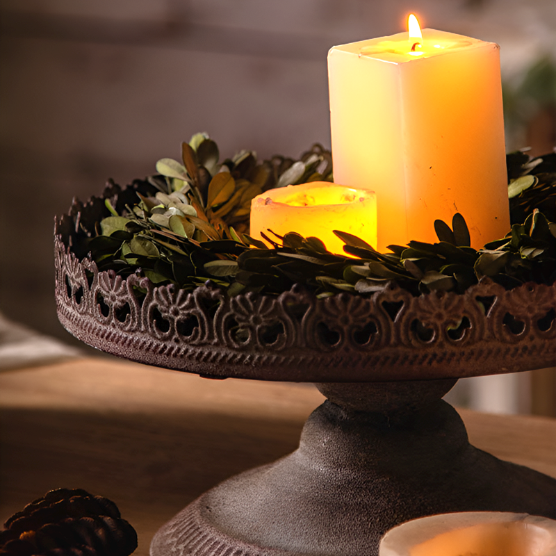 Rustic Iron Candle Holder - Vintage Birdcage Style Decorative Home Décor