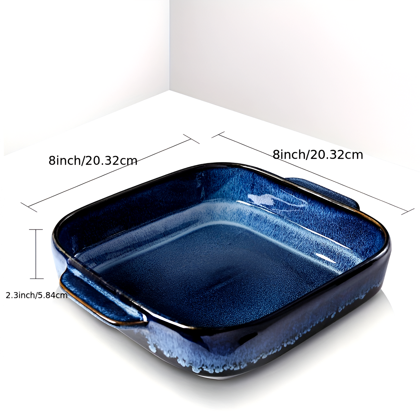 8x8 Ceramic Baking Dish – Square Bakeware Pan for Oven, Casseroles, Lasagna, Brownies – Dishwasher & Microwave Safe