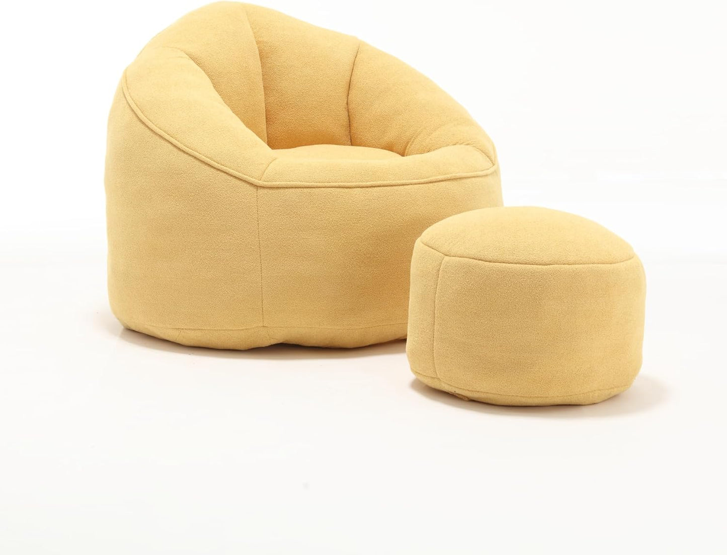 Modern Bean Bag Chair with Footrest – Comfy High-Density Foam Lounge Chair for Bedroom & Living Room