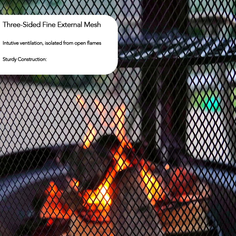 75x124cm Outdoor Fire Pit Grill Stove – Multi-Functional BBQ Heater with Cast Iron Mesh, Rake & Rain Cover