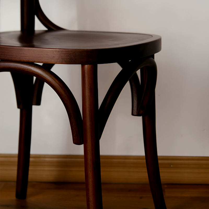 Vintage American Country Solid Wood Dining Chair - Retro Café & Home Accent Chair with Upholstered or Wooden Seat