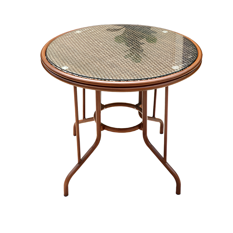 Outdoor Rattan Dining Set – French Island Style Patio Chairs & Waterproof Glass Table