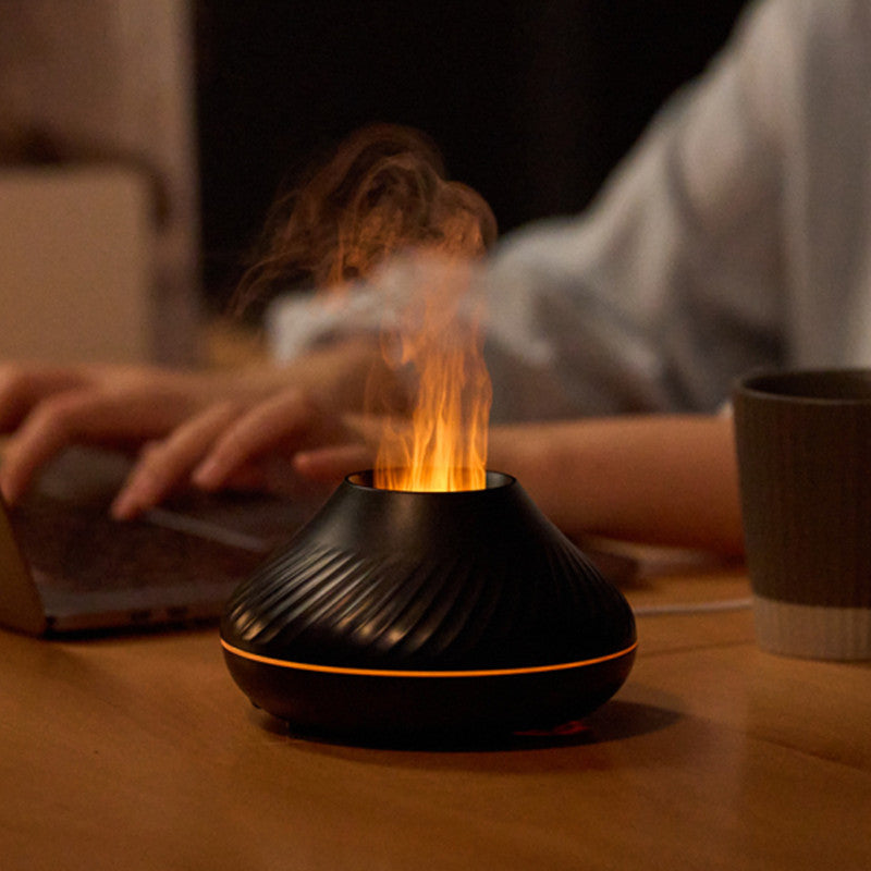 Flame Effect Aroma Diffuser – Humidifier with 3D Fire Light Display