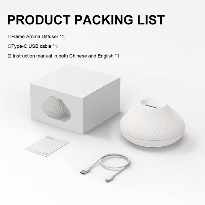 Flame Effect Aroma Diffuser – Humidifier with 3D Fire Light Display