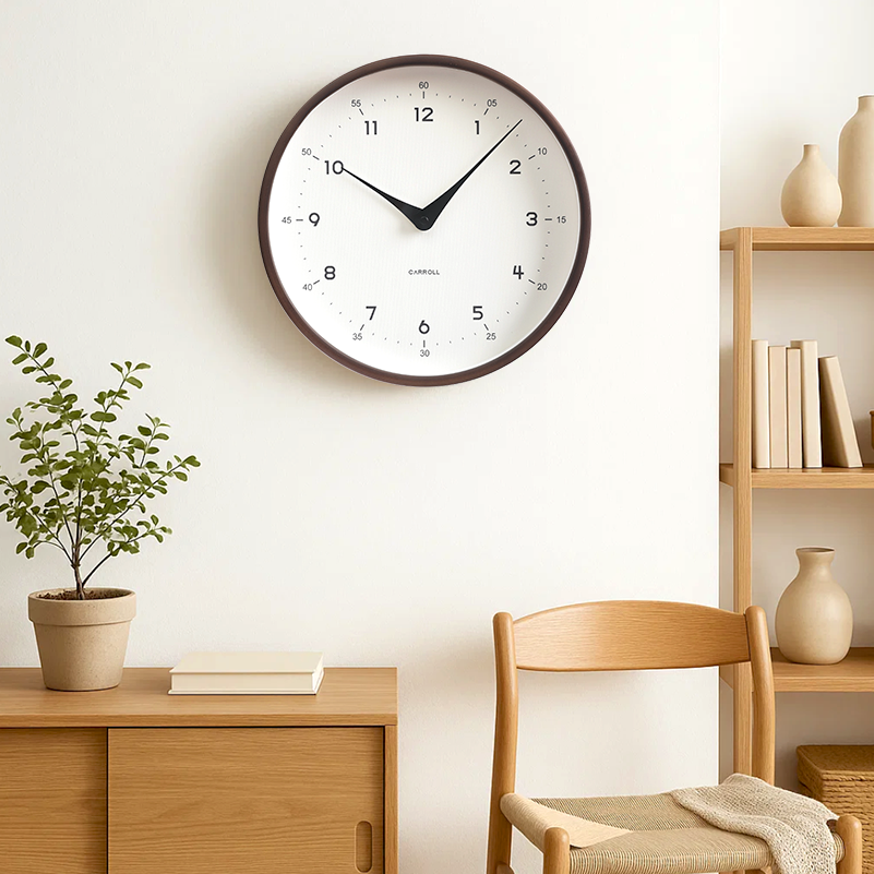 Modern Nordic Wooden Wall Clock – Minimalist Silent Quartz Clock for Living Room & Home Décor