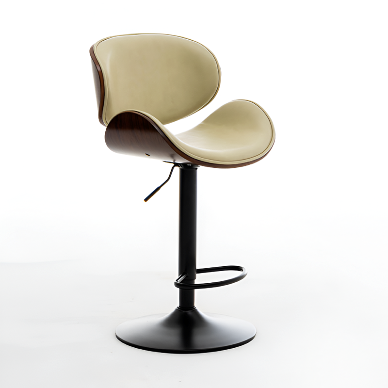 Cowhide Leather Swivel Bar Chair – Adjustable Height, Steel Base, 6 Color Options