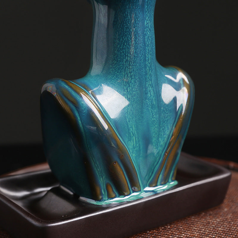Cross-border Ceramic European And American Beauty Statue Backflow Incense Burner Creative Beauty Sandalwood Smoke Backflow Incense Burner Home Decoration