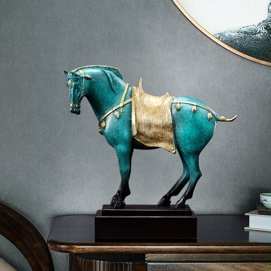 Factory Supply Pure Copper Trumpet Three-color Horse Metal Ornaments Bronze Sculpture Gift Horse Home Decoration Horse To Work