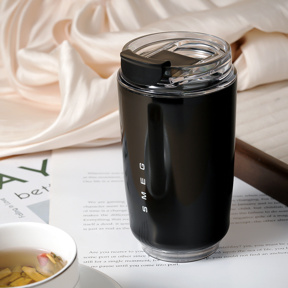In Stock Smeg Accompanying Cup Coffee Cup Milk White Coffee Cup 304 Stainless Steel Car Cup