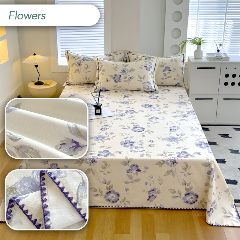 100% Cotton Coarse Cloth Summer Bedspread – Shell Edge Cool Mat & Linen Three-Piece Set – Great fit for Queen and King Beds