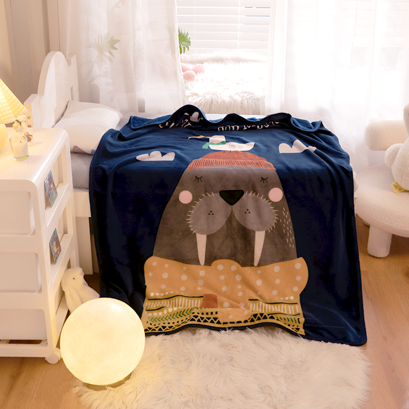 Soft Kids Cartoon Blanket – 100x140cm Toddler Throw for Nap, Travel & All Seasons – Cozy Plush Velvet for Boys & Girls