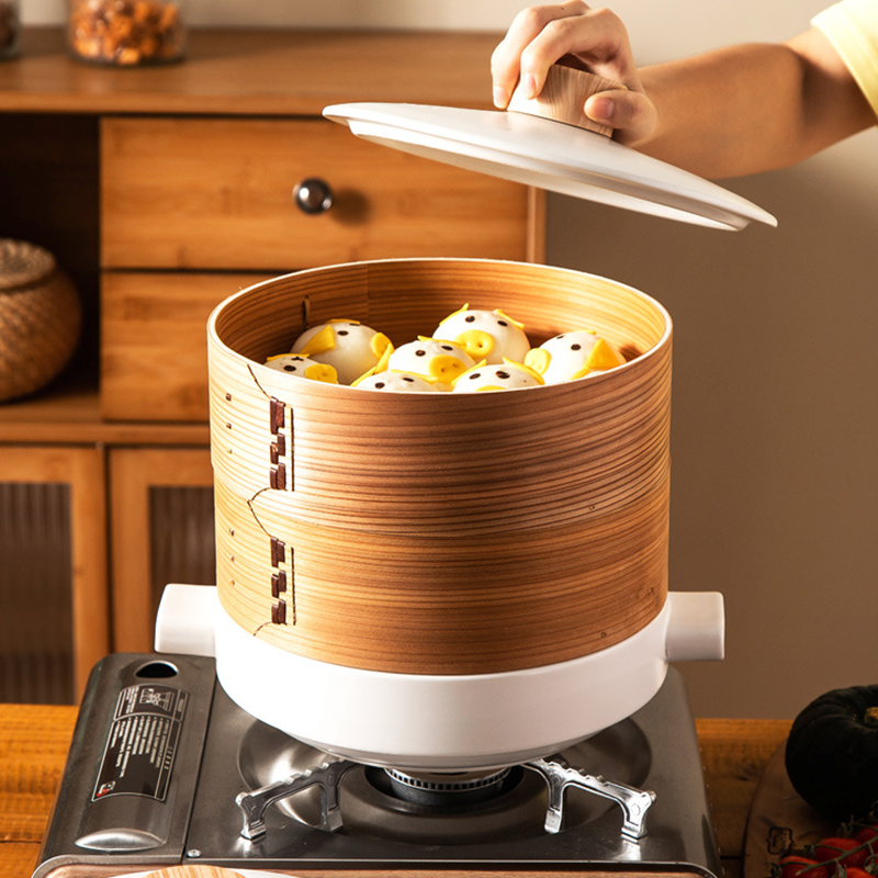 Double-Layer Ceramic Steamer Casserole – High-Temperature Resistant Soup & Steaming Pot for Gas & Open Flame Cooking