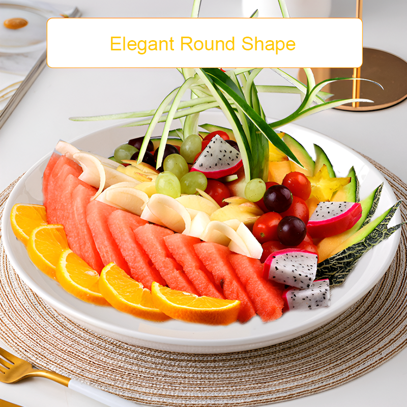 Set of 2 – Large Ceramic Serving Plate – Deep Round Dish