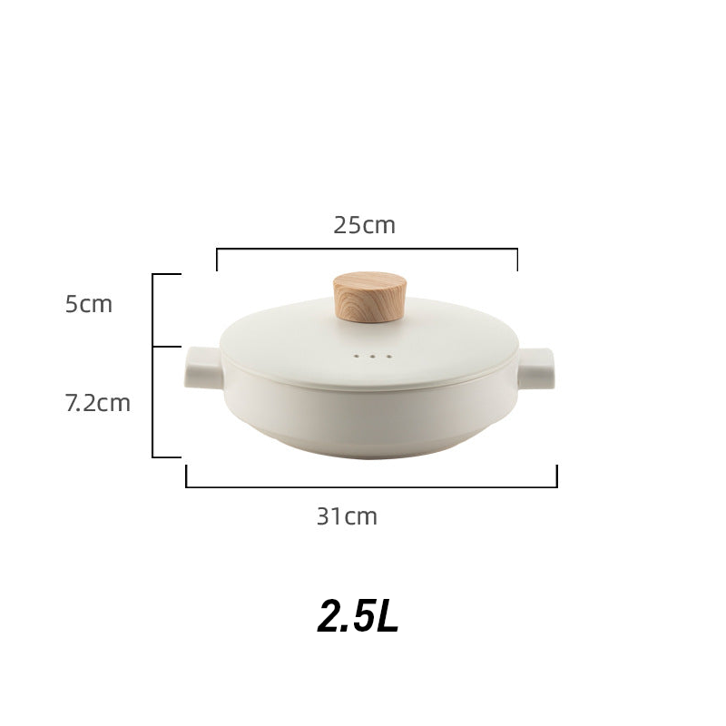 Double-Layer Ceramic Steamer Casserole – High-Temperature Resistant Soup & Steaming Pot for Gas & Open Flame Cooking