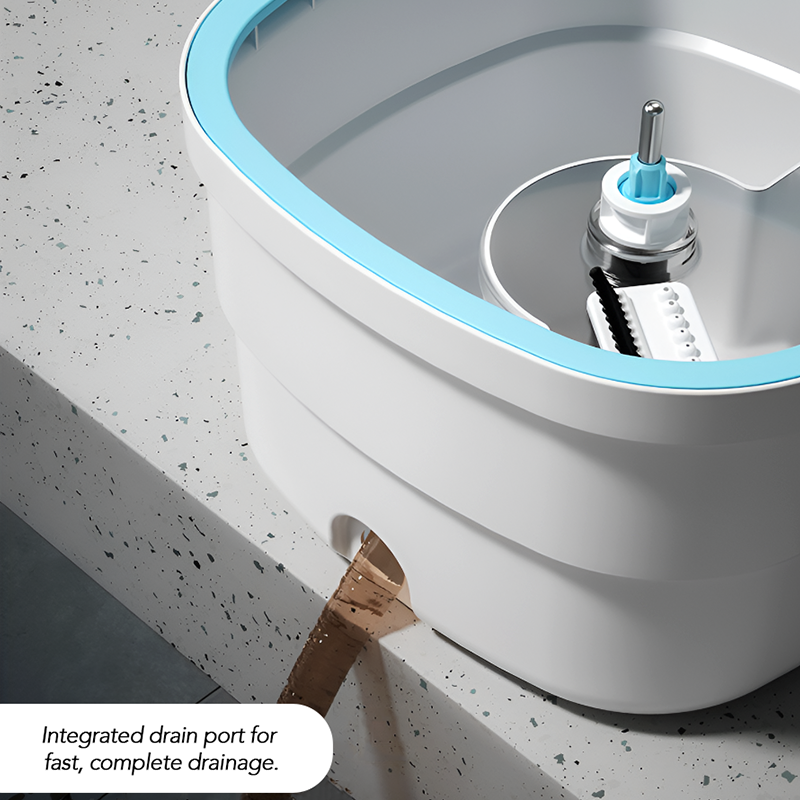 Self-Wringing Spin Mop with 5 Cotton Heads – Dual Water Tank Mop Bucket for Effortless Cleaning