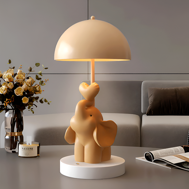 Elephant Table Lamp for Kids – Cute Bedside Night Light – Nursery & Bedroom Decor Gift