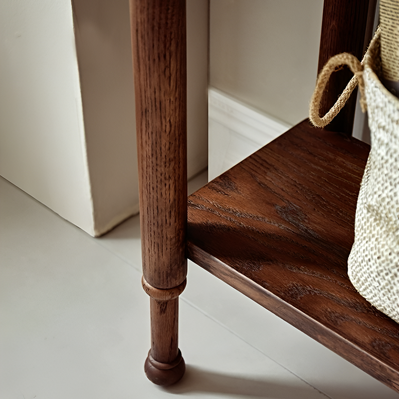Solid Wood Retro Console Table – Entryway & Living Room Side Table