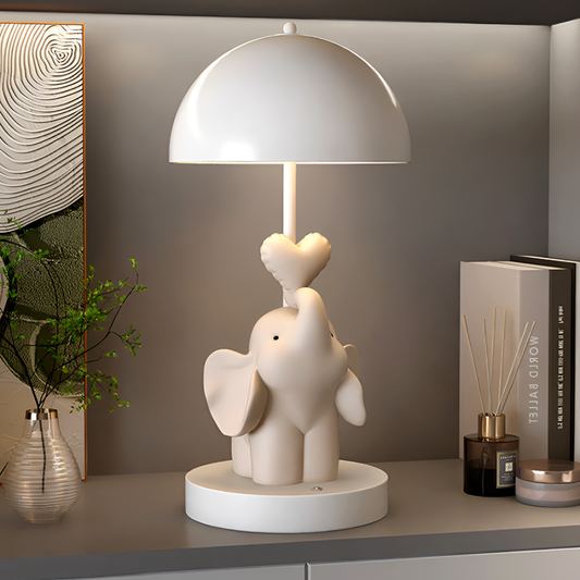 Elephant Table Lamp for Kids – Cute Bedside Night Light – Nursery & Bedroom Decor Gift